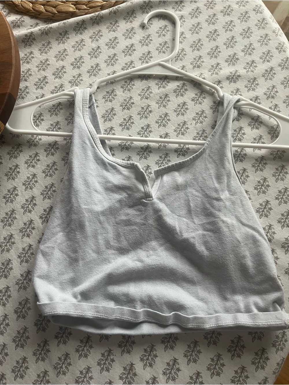 Women’s Light Gray/White Cotton Tank Crop Top